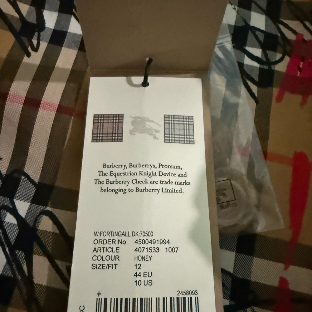New Burberry Trench with Iconic Plaid Lining-Color-Honey